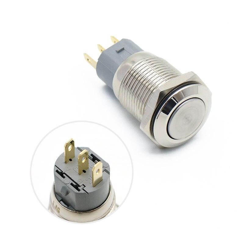 16mm Metal Push Button Switch Waterproof Car Engine Start PC Power Switch.