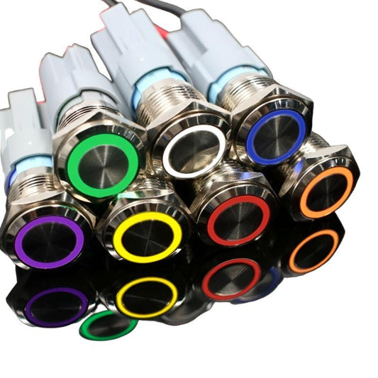 16mm Metal Push Button Switch Waterproof LED Light Momentary Self-reset.