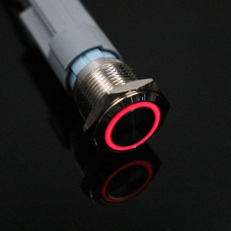 16mm Metal Push Button Switch Waterproof LED Light Momentary Self-reset.