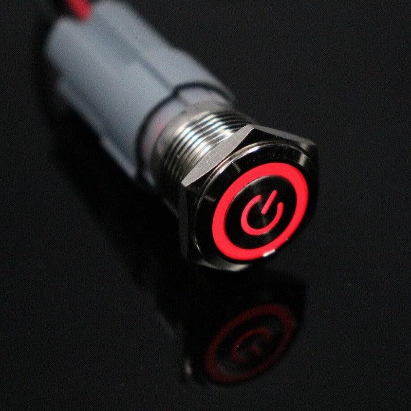 16mm Press Metal Push Button Switch Waterproof Momentary Reset LED Light Illuminated Car Engine PC Power 3V 5V 6V 12V 24V 220V.