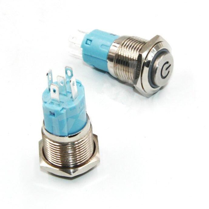 16mm Waterproof Momentary Stainless Steel Push Button Switch LED.