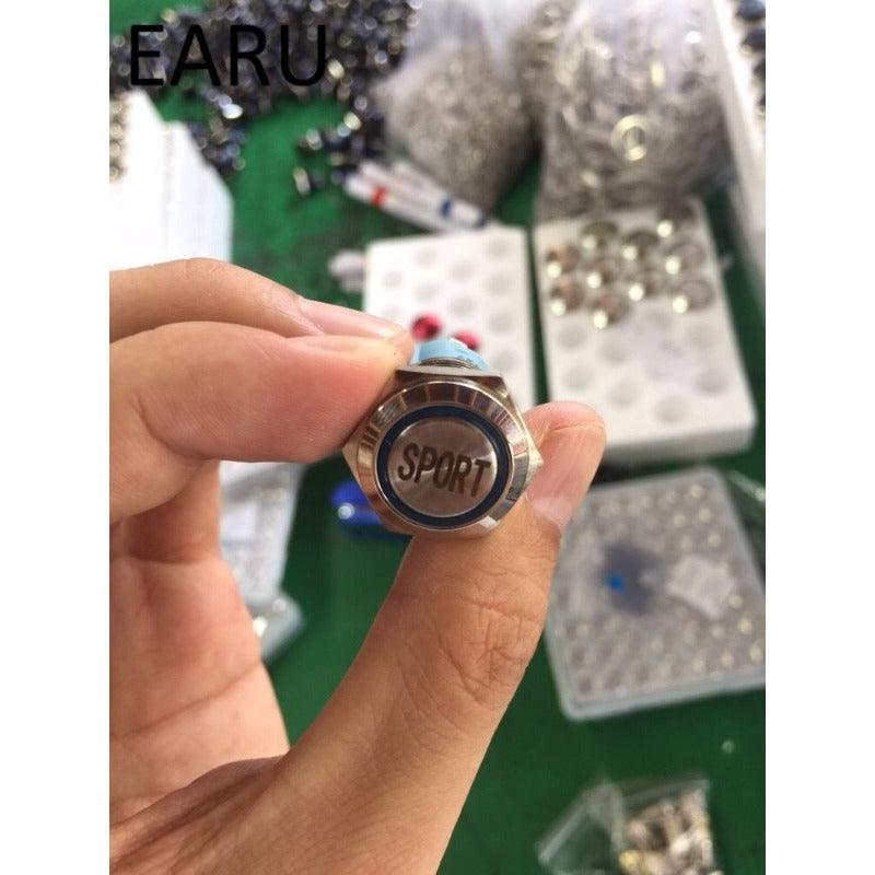 16mm Waterproof Stainless Steel Metal LED Momentary Push Button Switch Car Auto Racing Sport Mode Shift Switch Illuminated Power.