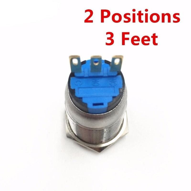 19mm 22mm 2 3 Position Push Button Switch DPDT Selector Knob Rotary 3 Position Switch.