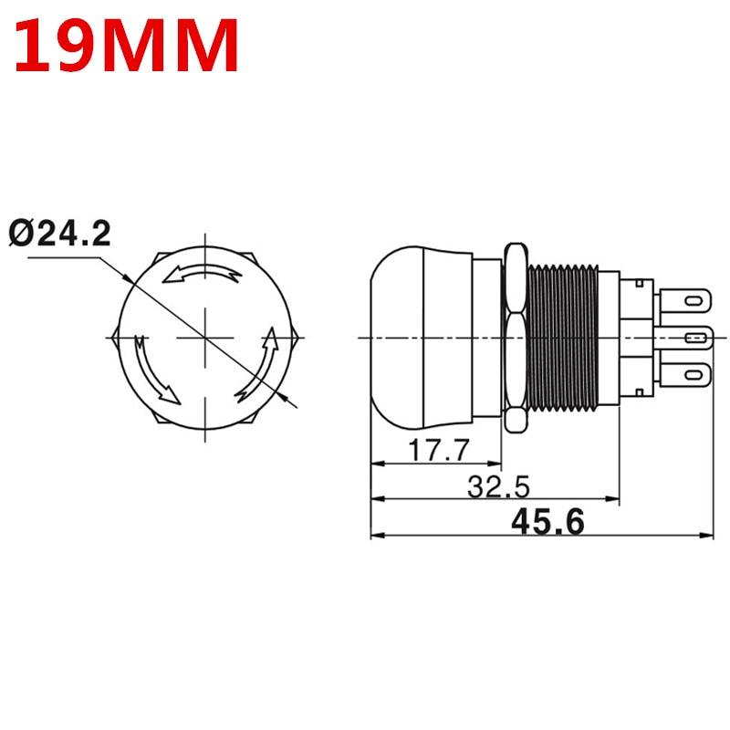 19mm Elevator Lift Stainless Steel Metal Latching Emergency STOP Push Button Switch.