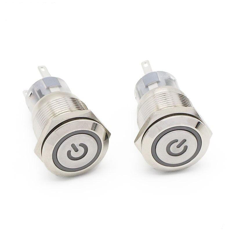 19mm Metal Latching Locking Horn Push Button Switch LED Light.