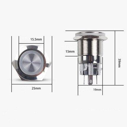 19mm Metal Latching Locking Horn Push Button Switch LED Light.