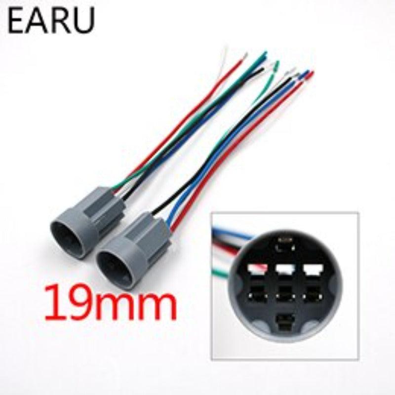 19mm Metal Latching Locking Horn Push Button Switch LED Light.