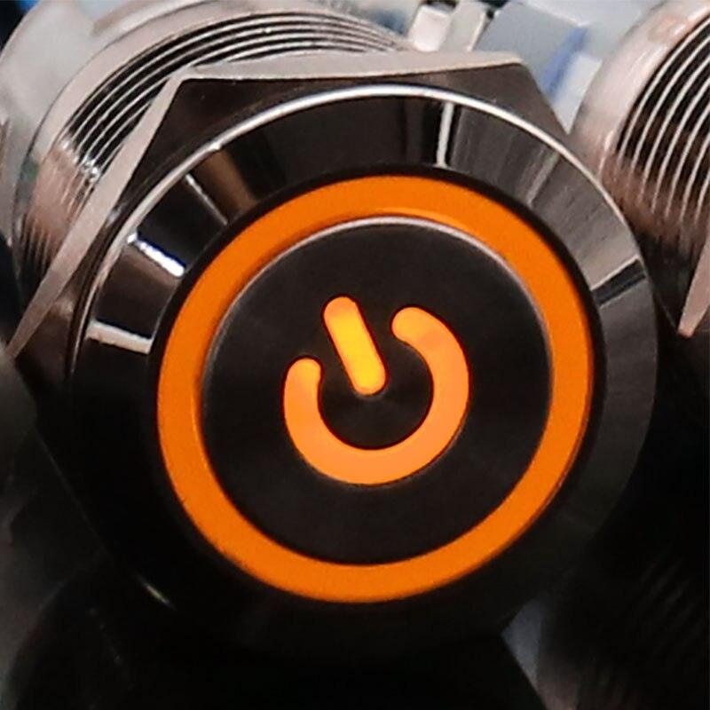 19mm Metal Latching Locking Horn Push Button Switch LED Light.