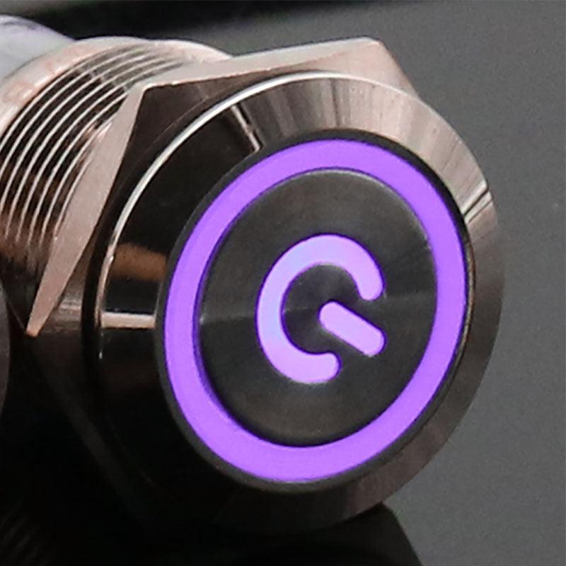 19mm Metal Latching Locking Horn Push Button Switch LED Light.