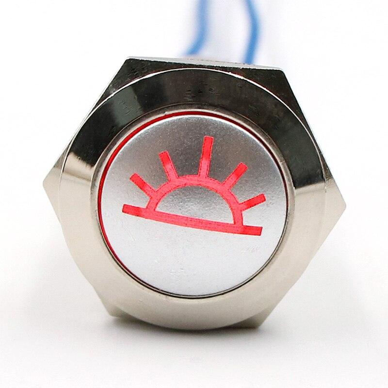 19mm Metal Push Button Switch Car Auto LED Hazzard Warning Flasher.