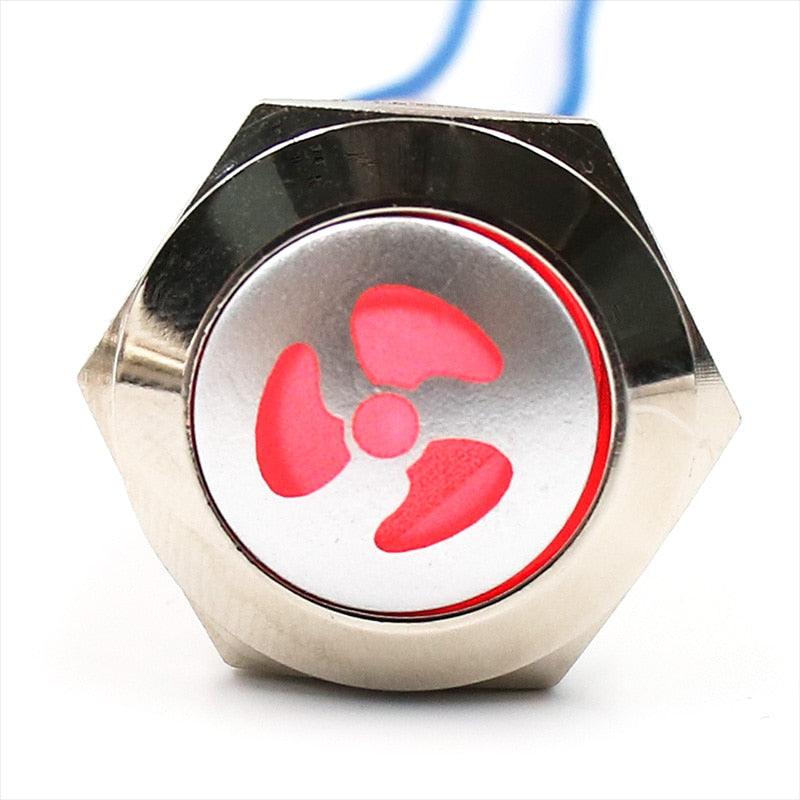 19mm Metal Push Button Switch Car Auto LED Hazzard Warning Flasher.