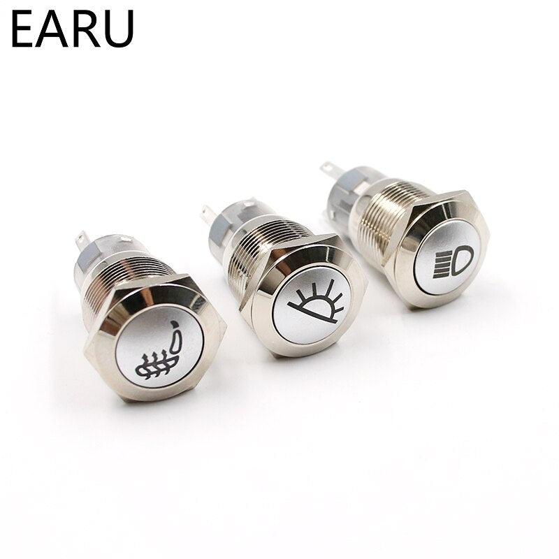 19mm Metal Push Button Switch Car Auto LED Hazzard Warning Flasher.