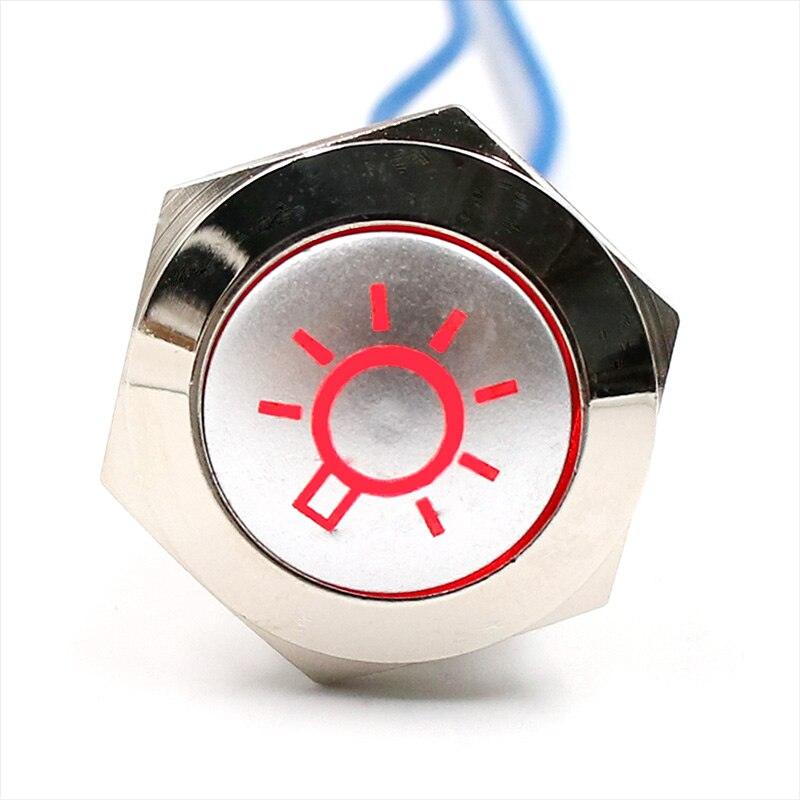 19mm Metal Push Button Switch Car Auto LED Hazzard Warning Flasher.