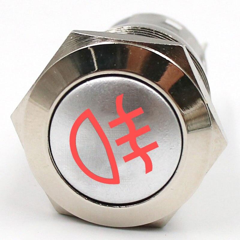 19mm Metal Push Button Switch Car Auto LED Hazzard Warning Flasher.