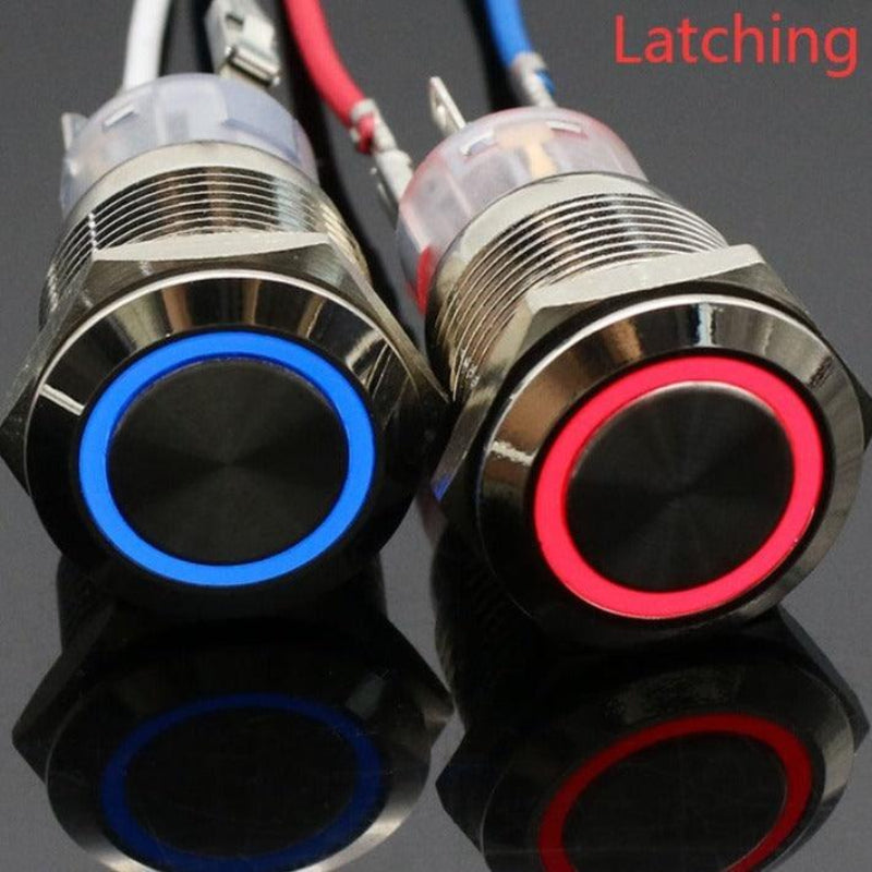 19mm Metal Push Button Switch Waterproof Latching Self-lock Fixation.waterproof latching push button switch