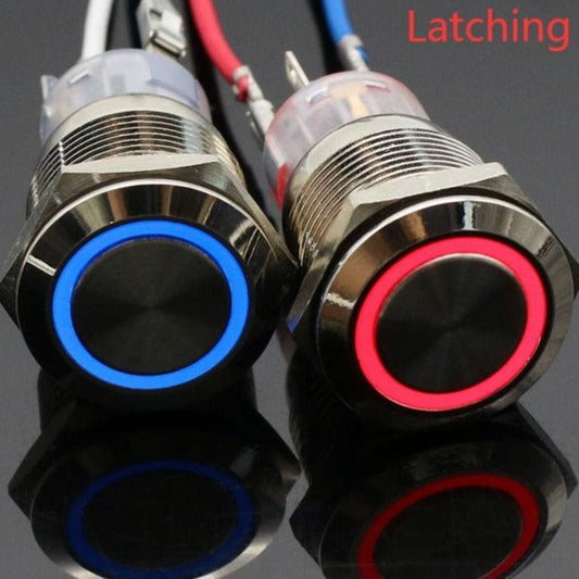 19mm Metal Push Button Switch Waterproof Latching Self-lock Fixation.waterproof latching push button switch