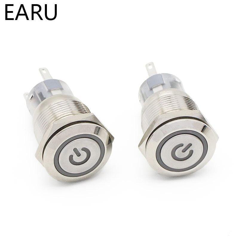 19mm Metal Stainless Steel Momentary Push Button Switch LED Lamp.