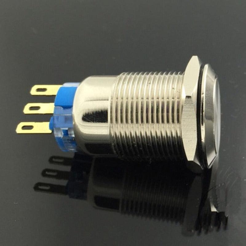 19mm Momentary Doorbell Bell Horn Push Button Switch Stainless Steel.