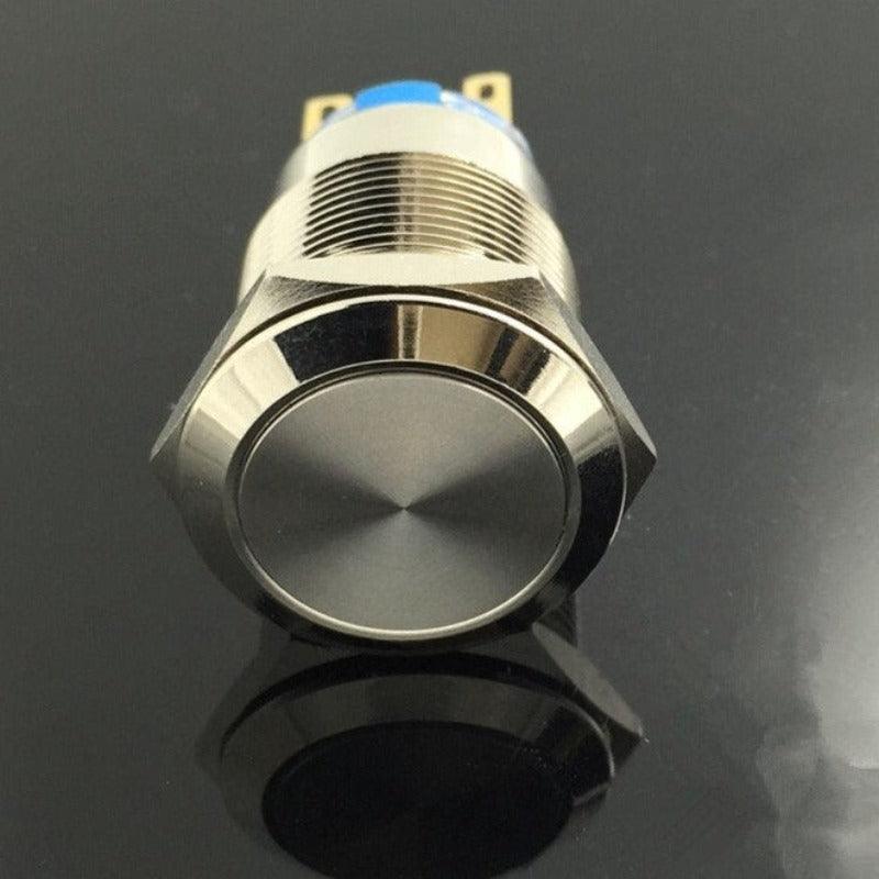 19mm Momentary Doorbell Bell Horn Push Button Switch Stainless Steel.