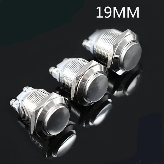 19mm Stainless Steel Push Button Switch Momentary Reset 1NO.