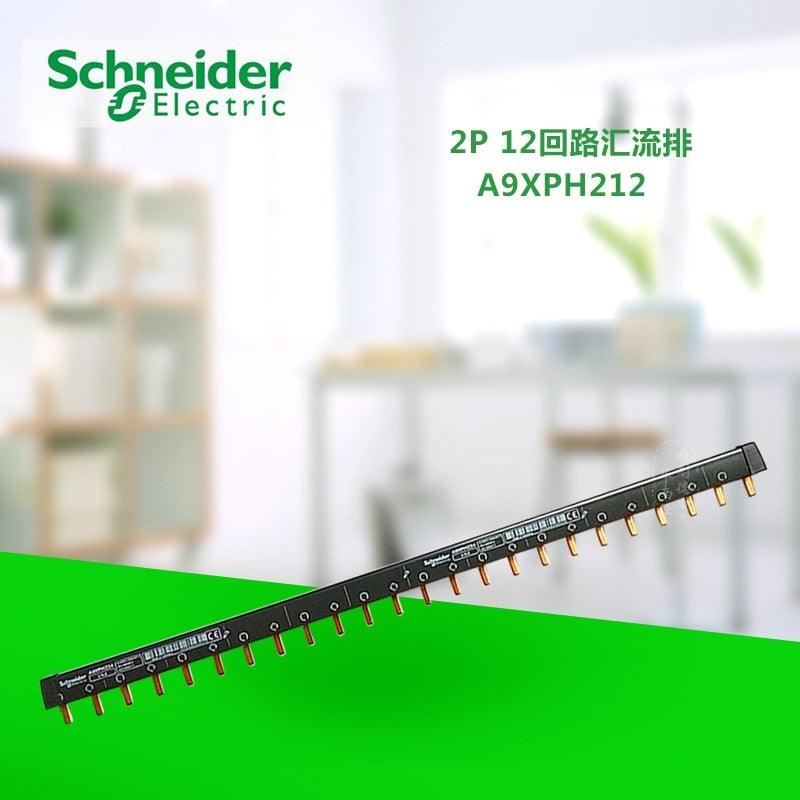 1L+N 2P busbar 12-bit can be connected to 6 2P circuit breakers, connected to copper busbar, wiring bar A9XPH212 comb bus bar.