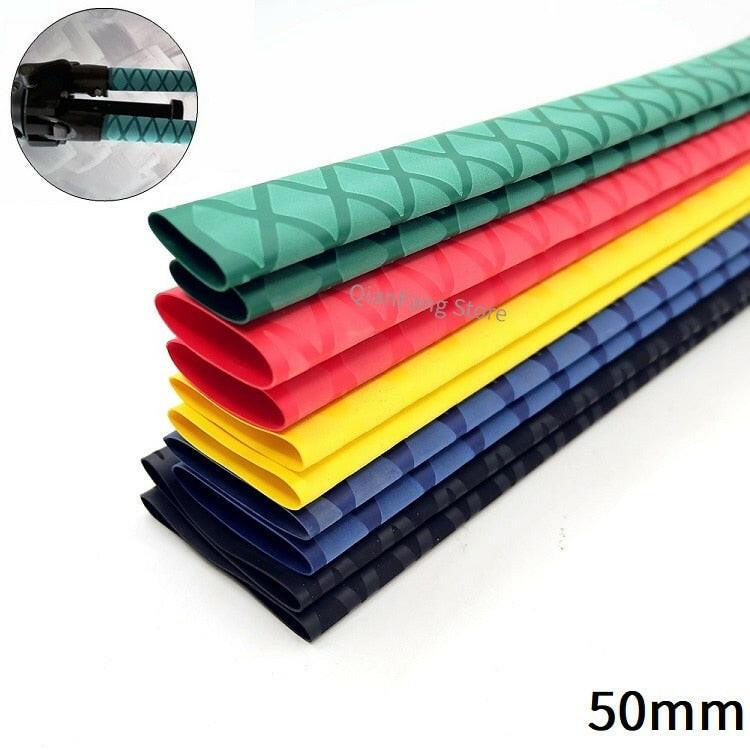 1M 50mm Anti Slip Heat Shrink Tube for Fishing Rod Bicycle Wrap Electric Insulation Nonskid Waterproof Handle Racket Grip Sleeve.