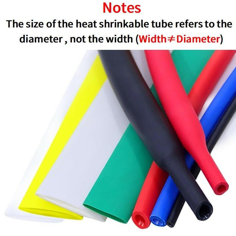 1M Heat Shrink Tube with Glue 1.6mm - 100mm Dual Wall Thick 3:1 Shrinkable Tubing Adhesive Lined Wrap Wire Protection Kit.