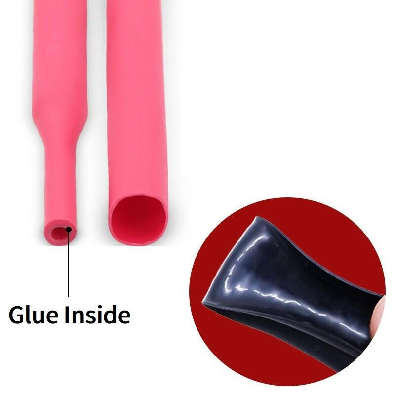 1M Heat Shrink Tube with Glue 1.6mm - 100mm Dual Wall Thick 3:1 Shrinkable Tubing Adhesive Lined Wrap Wire Protection Kit.