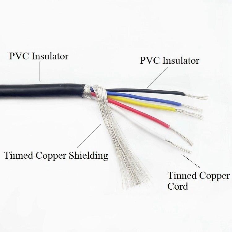 1M Shielded Signal Wire 32 30 28 26 24 22 20 AWG 2 3 4 5 6 7 Cores PVC Channel Audio Headphone Line Copper Control Cable UL2547.