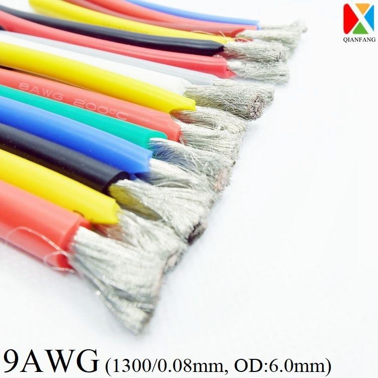 1M Wire Cable 9AWG Super Soft Silicone Insulated High Temperature Flexible Heat-Resistant Lighting Line Electronic Copper Wire.