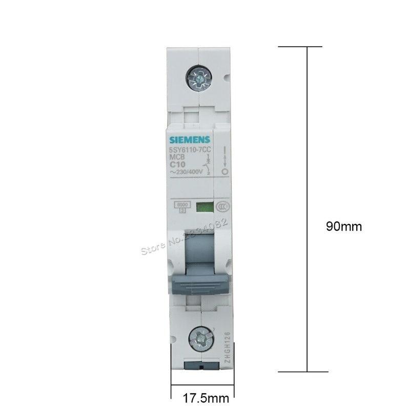 1P C10 Mini Circuit Breaker MCB 5SY6110-7CC 1P 240/400V 10A SIEMENS.