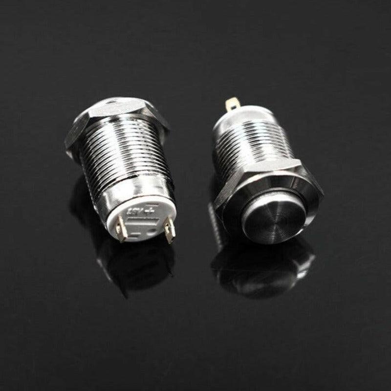 metallic push button,12mm Waterproof Momentary Stainless Steel Push Button Switch