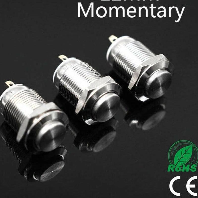 12mm push button,12mm Waterproof Momentary Stainless Steel Push Button Switch