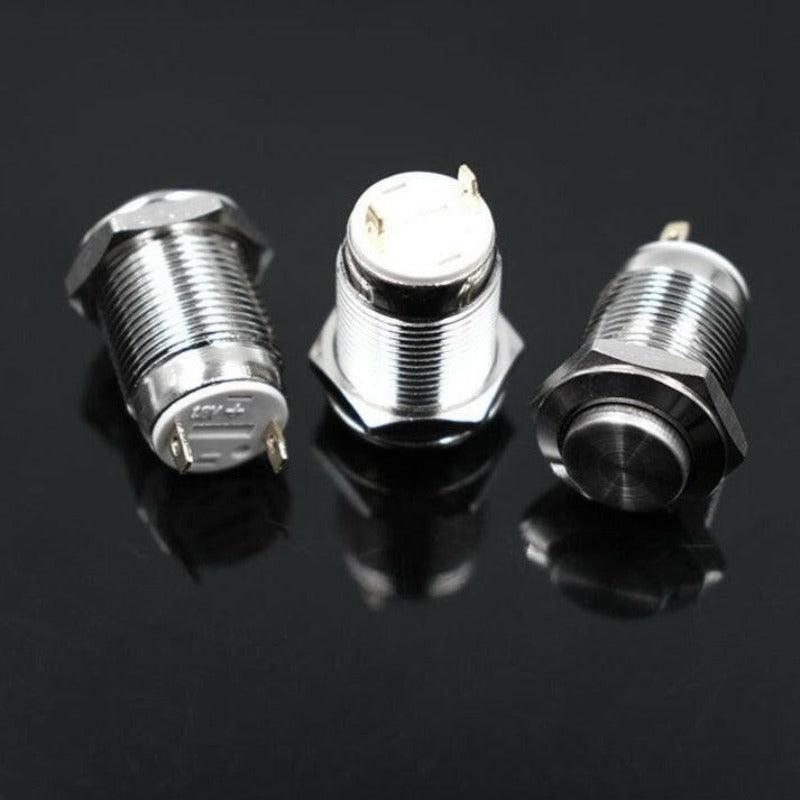 metallic push button,12mm Waterproof Momentary Stainless Steel Push Button Switch