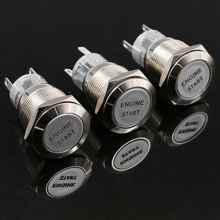 1pc 16mm Metal LED Light Momentary Power Push Button Switch.