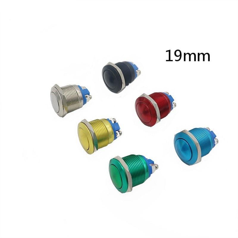 1pc 19mm Screw Terminal Electronic Waterproof Metal Push Button Switch Momentary.