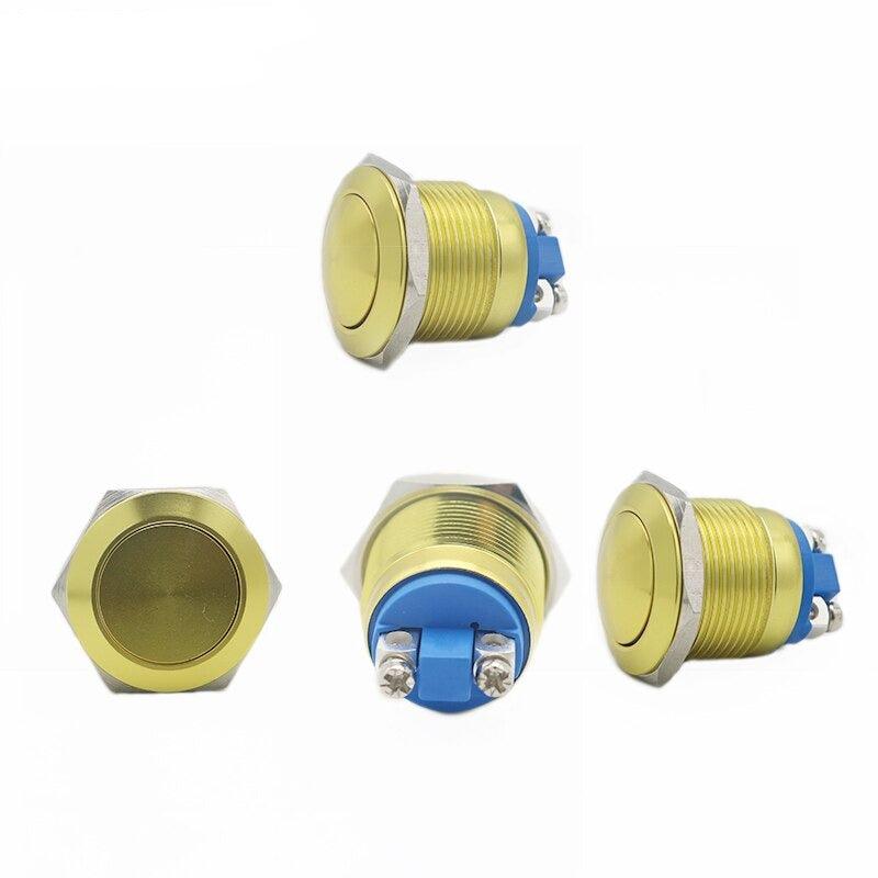 1pc 19mm Screw Terminal Electronic Waterproof Metal Push Button Switch Momentary.