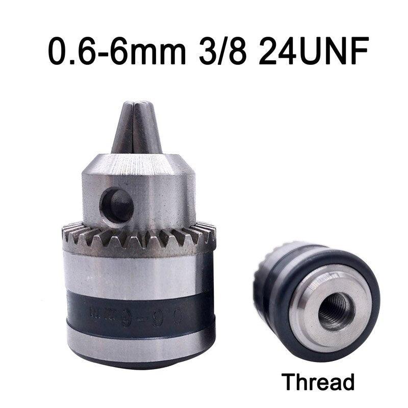 1pcs 0.6-6mm B10  3/8 24UNF Thread Drill Chuck Conversion Drill Chuck Wrench Into Electric Drill Keyless 3 Jaw Chuck.