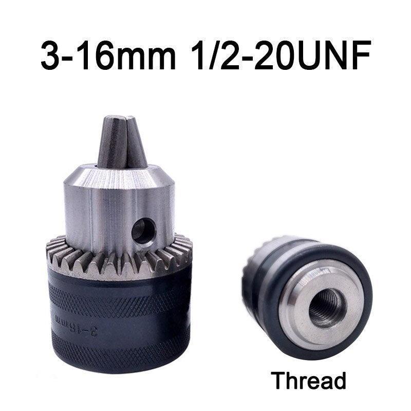 1pcs 1-13mm 3-16mm B16 B18 1/2 Thread Drill Chuck Conversion Drill Chuck  Wrench Into Electric Drill Keyless 3 Jaw Chuck.