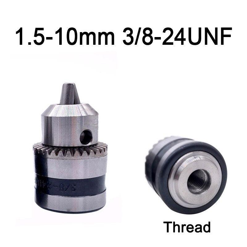 1pcs 1.5-10mm B12 3/8 Thread Drill Chuck Conversion Drill Chuck 1/2 M12x1.25  Wrench Into Electric Drill Keyless 3 Jaw Chuck.