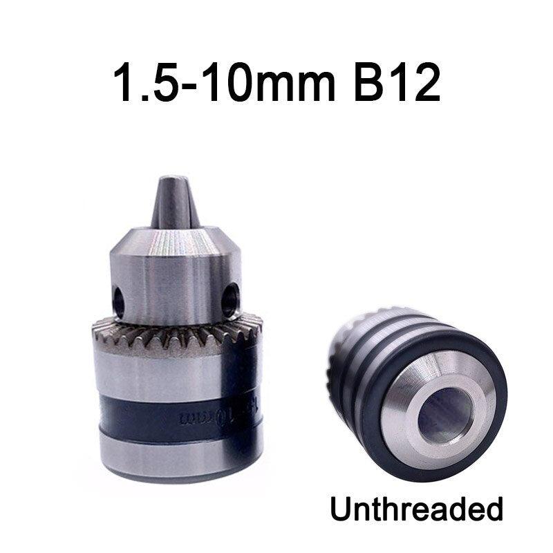 1pcs 1.5-10mm B12 3/8 Thread Drill Chuck Conversion Drill Chuck 1/2 M12x1.25  Wrench Into Electric Drill Keyless 3 Jaw Chuck.