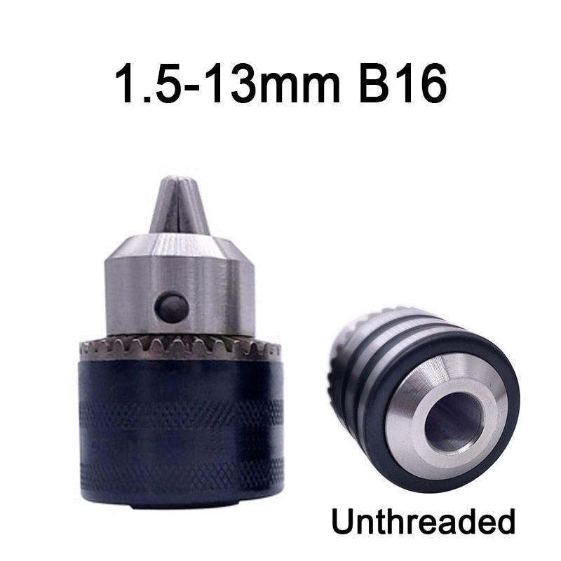 1pcs 1.5-13mm B16 3/8  Thread Drill Chuck Conversion Drill Chuck 1/2 M12x1.25 Wrench Into Electric Drill Keyless 3 Jaw Chuck.