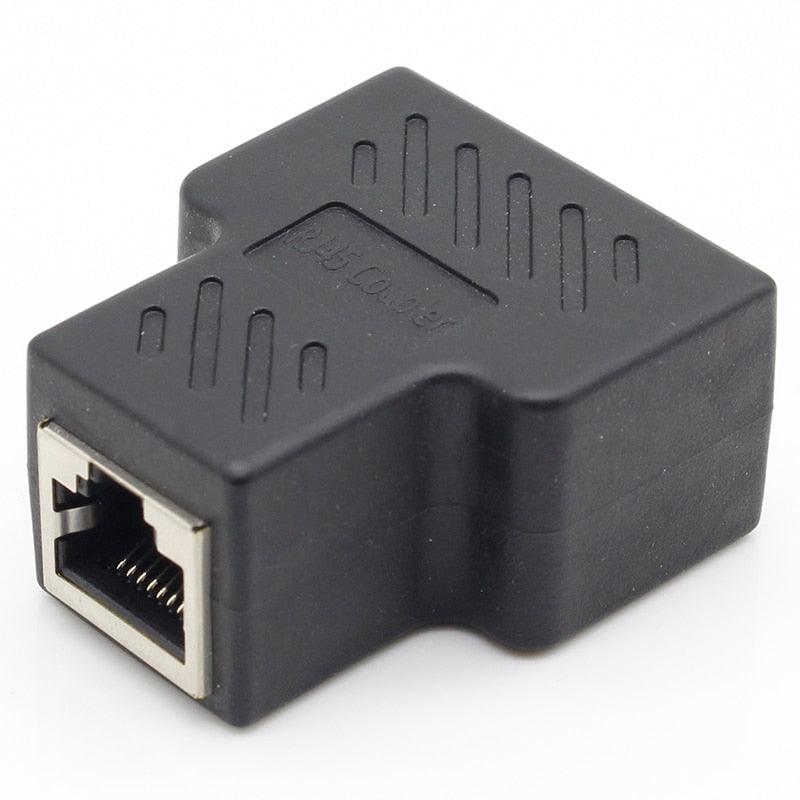 1pcs 1 To 2 Ways RJ45 LAN Ethernet Network Cable Female Splitter Connector Adapter.