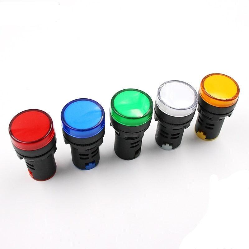 22mm power indicator,12V 24V 110V 220V 380V 22mm Panel Mount LED Power Indicator Pilot Signal Light Lamp AD16-22 Red Blue White Green Yellow