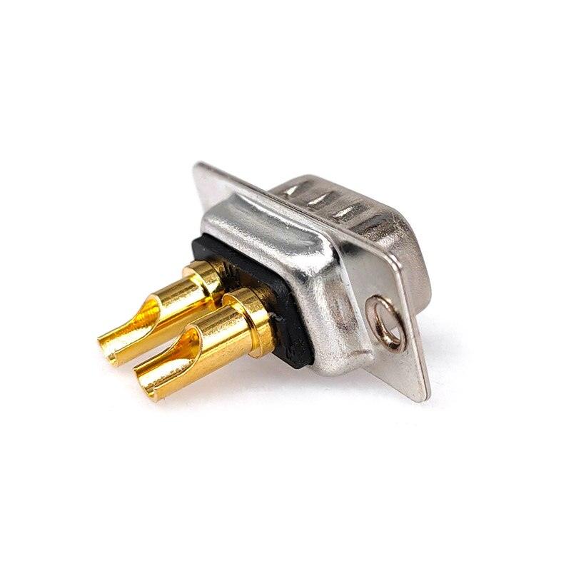 1PCS 2W2 2V2 30A 2 PIN Gold plated male female high current Connector  D-SUB adapter solder type 2pin plug socket high power.
