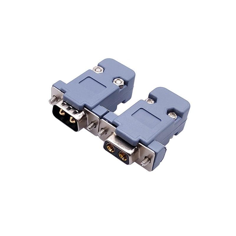 1PCS 2W2 2V2 30A 2 PIN Gold plated male female high current Connector  D-SUB adapter solder type 2pin plug socket high power.