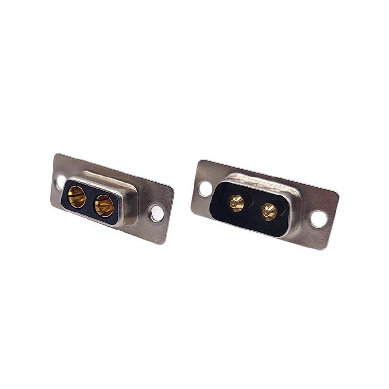 1PCS 2W2 2V2 30A 2 PIN Gold plated male female high current Connector  D-SUB adapter solder type 2pin plug socket high power.