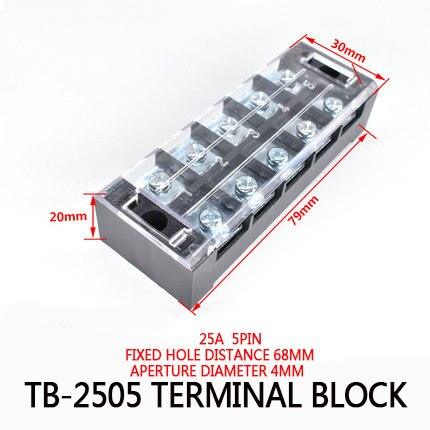 1Pcs 600V 25A Dual Row Barrier Screw Terminal Block Strip Wire Connector  3/4/6/8/10/12 Positions Optional.