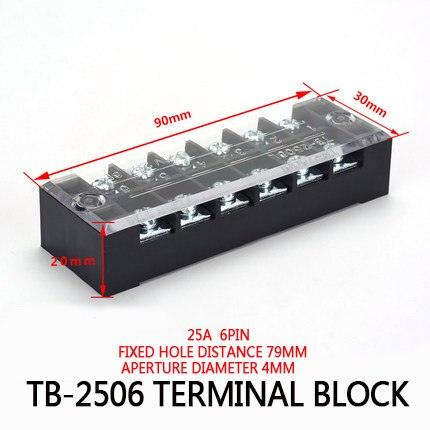 1Pcs 600V 25A Dual Row Barrier Screw Terminal Block Strip Wire Connector  3/4/6/8/10/12 Positions Optional.