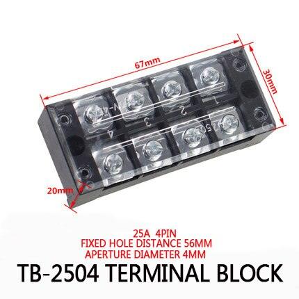 1Pcs 600V 25A Dual Row Barrier Screw Terminal Block Strip Wire Connector  3/4/6/8/10/12 Positions Optional.